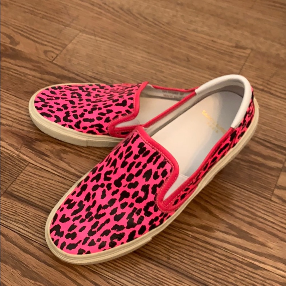 Saint Laurent sneaker slide slide pink leopard 37